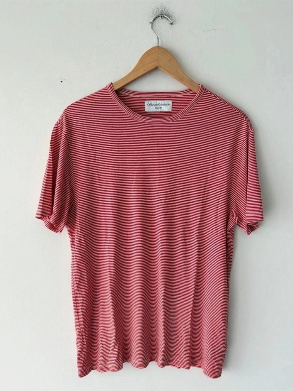 Officine Generale Mens Stripped T-Shirt Size L